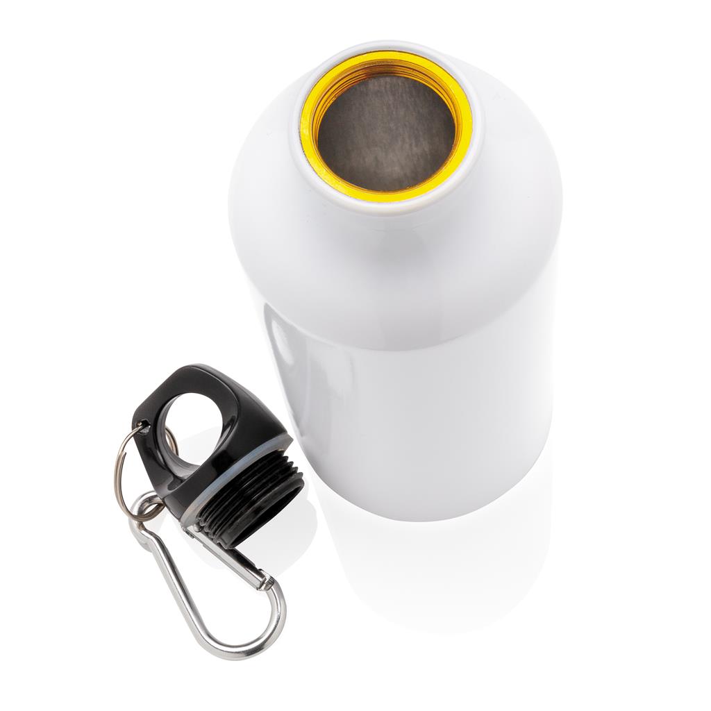 Aluminium reusable sport bottle with carabiner - illuminated