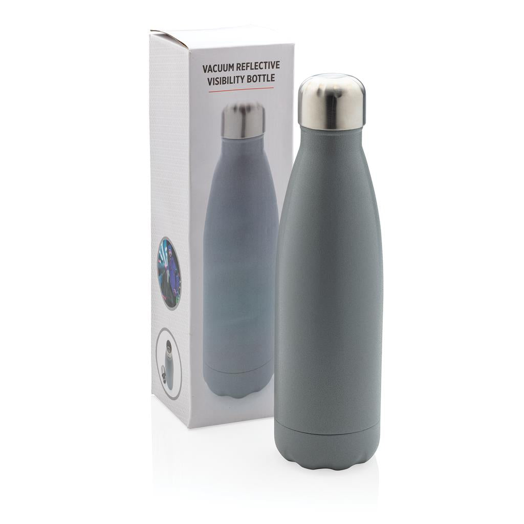 Vacuum insulated reflective visibility bottle - illuminated