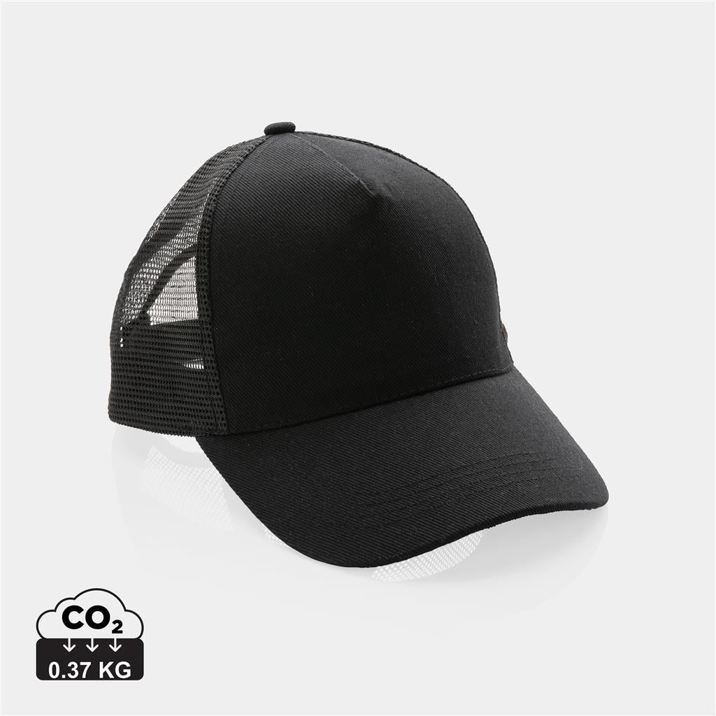 Impact AWARE™ Brushed rcotton 5 panel trucker cap 190gr - illuminated