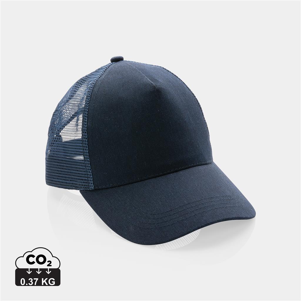 Impact AWARE™ Brushed rcotton 5 panel trucker cap 190gr - illuminated