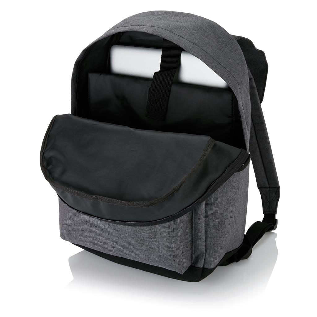 Laptop backpack with magnetic buckle straps - illuminated