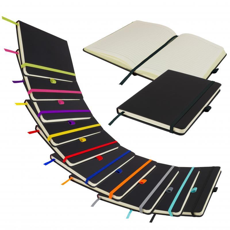 Lined Soft Touch Black PU Notebook 34204