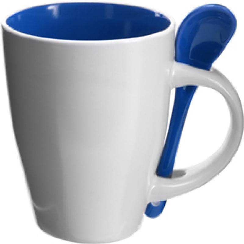 Coffee mug with spoon branded with your logo