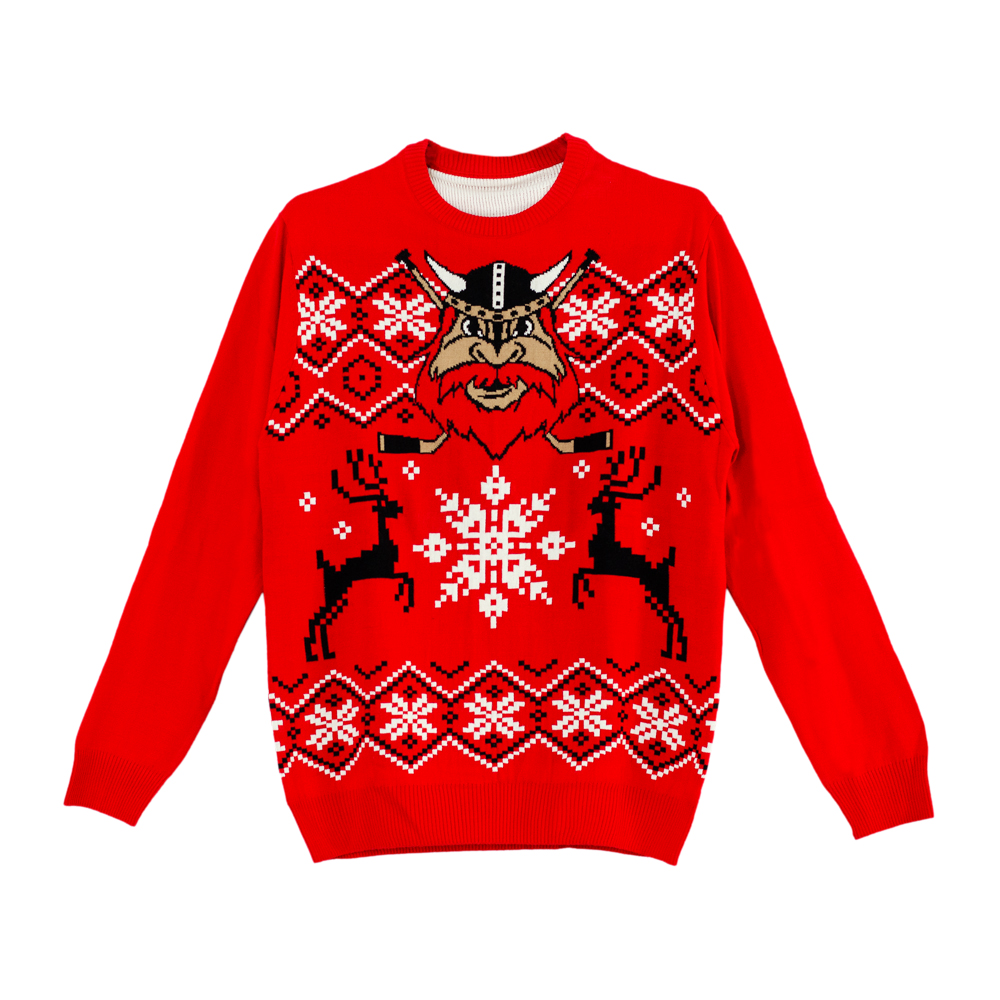 Knitted Sweater Christmas pattern RED